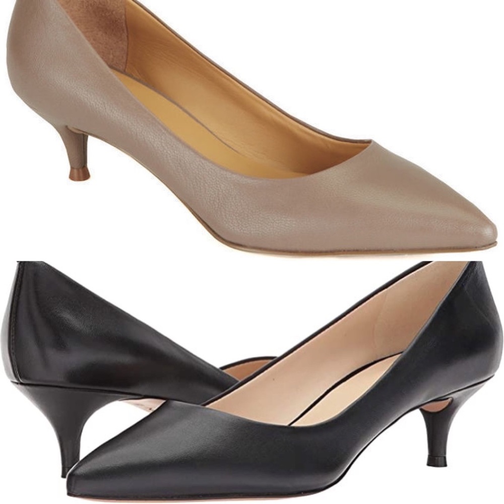 Nine West Illumie Leather Kitten Heels - 2 pairs